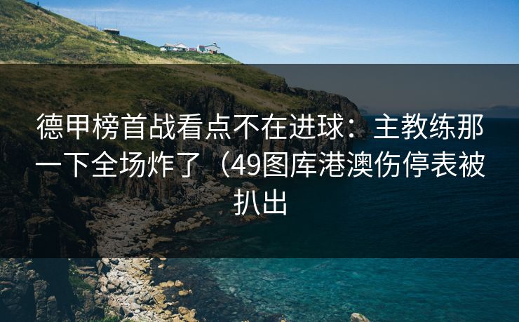 德甲榜首战看点不在进球:主教练那一下全场炸了(49图库港澳伤停表被扒出