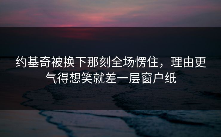 约基奇被换下那刻全场愣住，理由更气得想笑就差一层窗户纸