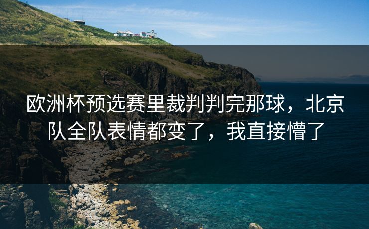 欧洲杯预选赛里裁判判完那球，北京队全队表情都变了，我直接懵了